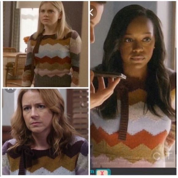 Marc Jacobs 100% cashmere distressed chevron Intarsia sweater top L - Picture 4 of 7